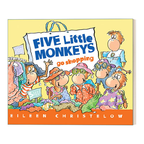 英文原版绘本 Five Little Monkeys Shopping for School 五只小猴子去购物 儿童趣味阅读睡前经典绘本 英文版 进口英语原版书籍