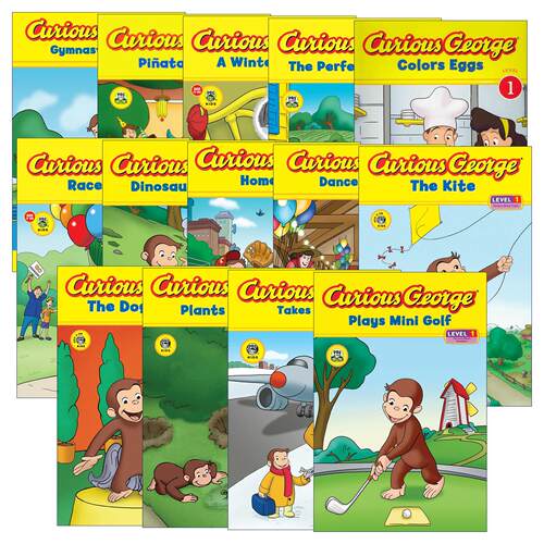 英文原版 Curious George 好奇猴乔治分级读物Level 1系列14册 体操真好玩 恐龙踪迹 去旅行 玩迷你高尔夫 英文版 进口原版书籍