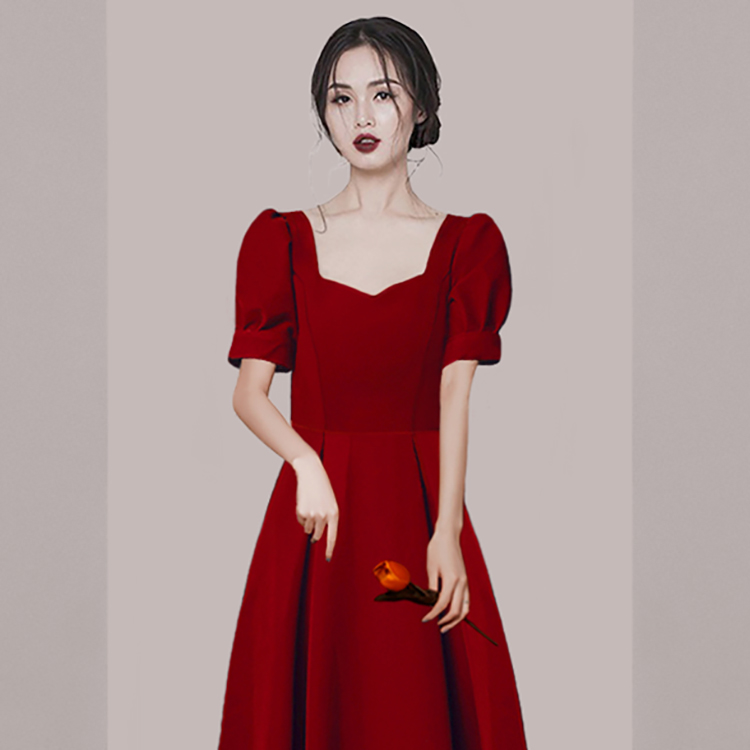 敬酒服新娘平时可穿简约晚礼服