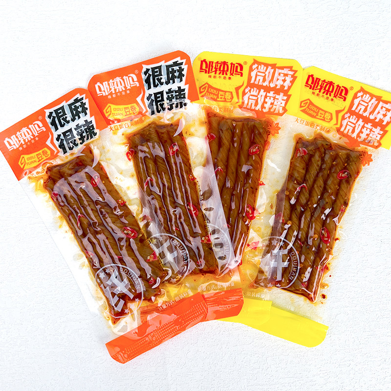 邬辣妈很麻很辣微麻微辣豆卷散装小包装湖南麻辣辣条巧豆卷小零食