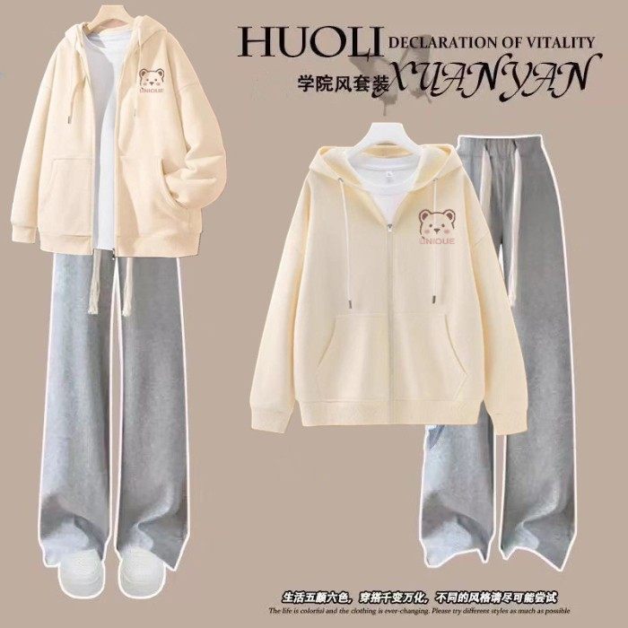 女童秋冬外套加绒2025新款初中生洋气宽松连帽两件套韩版卫衣套装,童装/婴儿装/亲子装,套装,淘宝优惠券,粉丝福利购,淘宝优惠卷