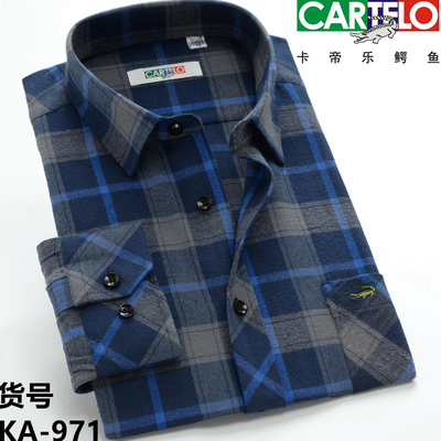 纯棉商务休闲上班爸爸装长袖衬衫