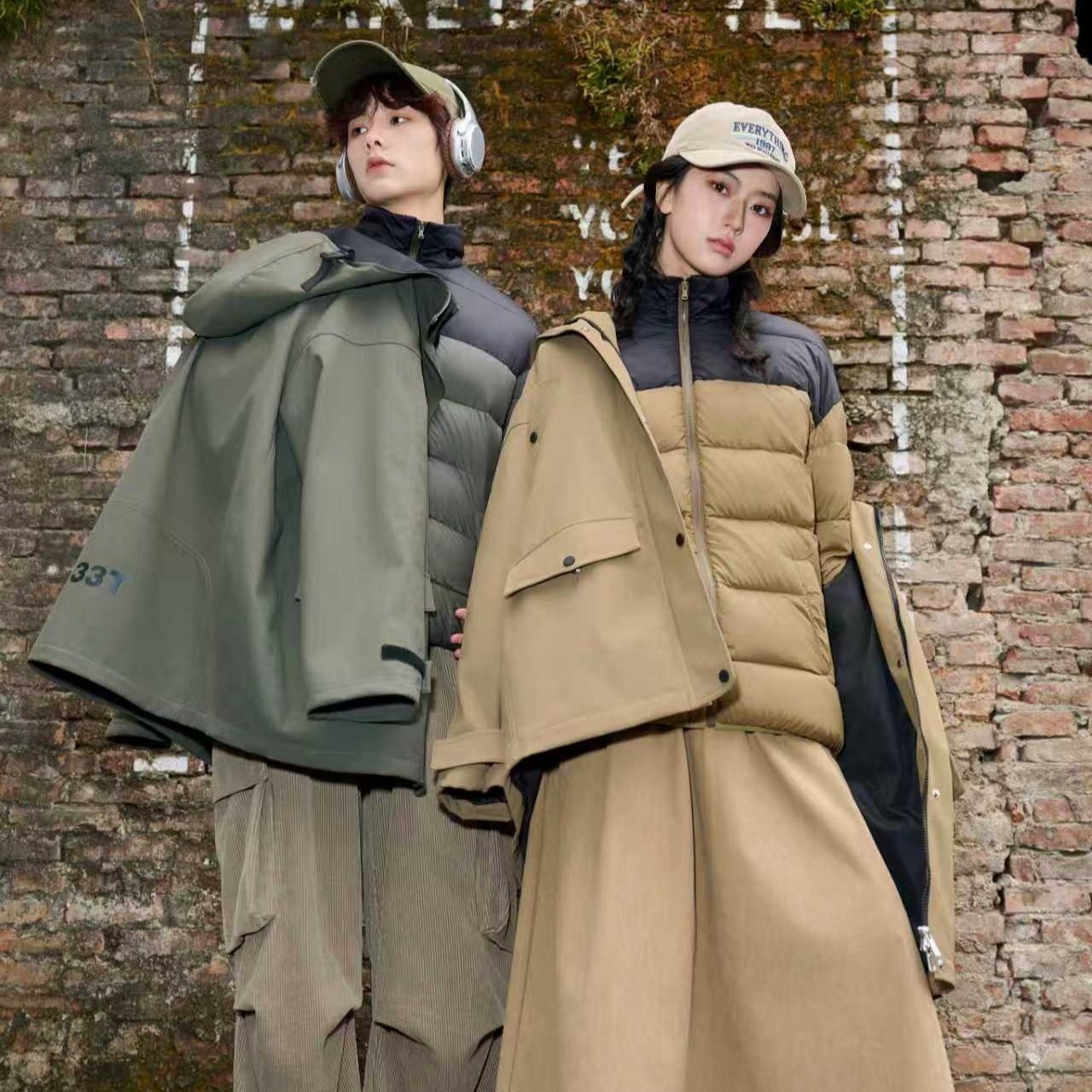 商场撤柜现货在仓5防冲锋衣90绒儿童三穿羽绒服8408