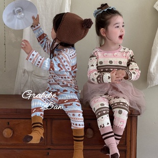 儿童秋冬舒绒300G加厚纯棉秋衣秋裤 A类无骨GSR2502 家居服套装