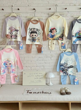 10A抗菌/100棉无感5D数码印花儿童家居服套装5252