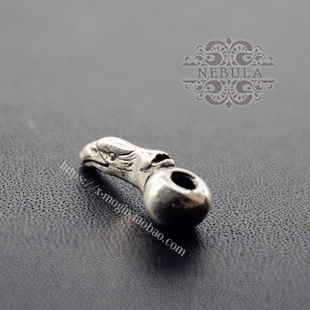 精制复刻手工篆刻纹理925银鹰头珠鹰头隔珠纯银印地安风格DIY配件