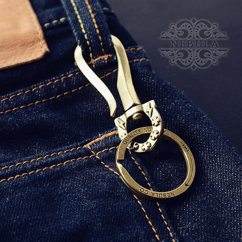 纯黄铜美式复古幸运u型钩万向diy