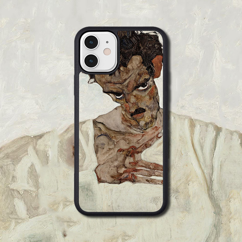 席勒低着头的自画像iphone 11pro max/xr适配苹果xs/8p美术手机壳