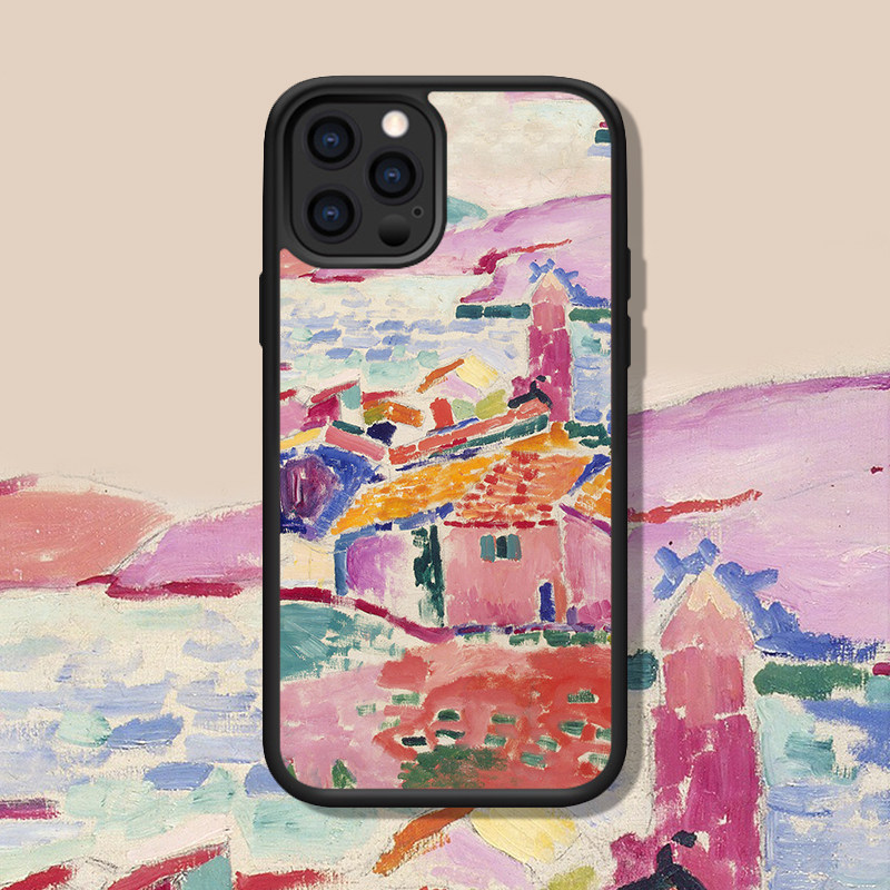 马蒂斯科利尤尔的屋顶适配iphone16Pro MAX/15/14野兽派粉色油画苹果华为Mate60小米OPPO一加vi