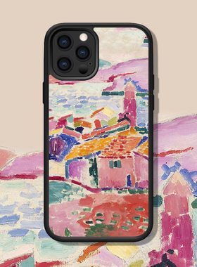 马蒂斯科利尤尔的屋顶适配iphone16Pro MAX/15/14野兽派粉色油画苹果华为Mate60小米OPPO一加vivo手机壳