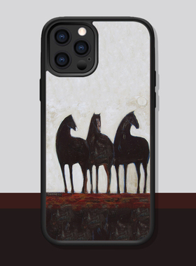 马到成功复古油画适配iPhone15Pro MAX/14/13小众艺术OPPO华为Nova9 mate60小米14防摔手机壳