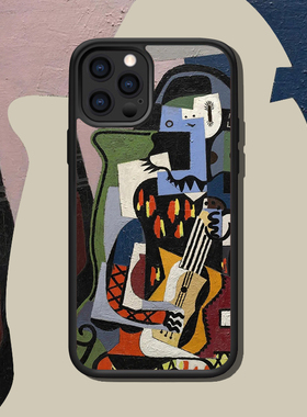 毕加索丑角音乐家适配iPhone14Pro MAX/13/12/X苹果XS抽象艺术荣耀OPPO小米13Ultra华为Mate50个性vivo手机壳