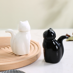 陶瓷猫咪迷你酱油瓶 醋瓶 可爱寿司店用