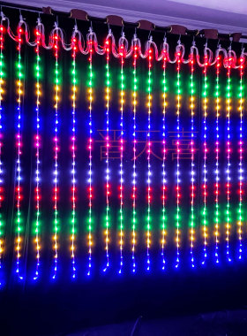 2026新款G50高亮大灯珠遥控LED数码窗帘灯户外防冻彩灯节日氛围灯