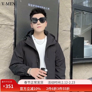 VMEN威曼24秋冬新款休闲二棉夹克男日常百搭潮流时尚舒适夹棉外套