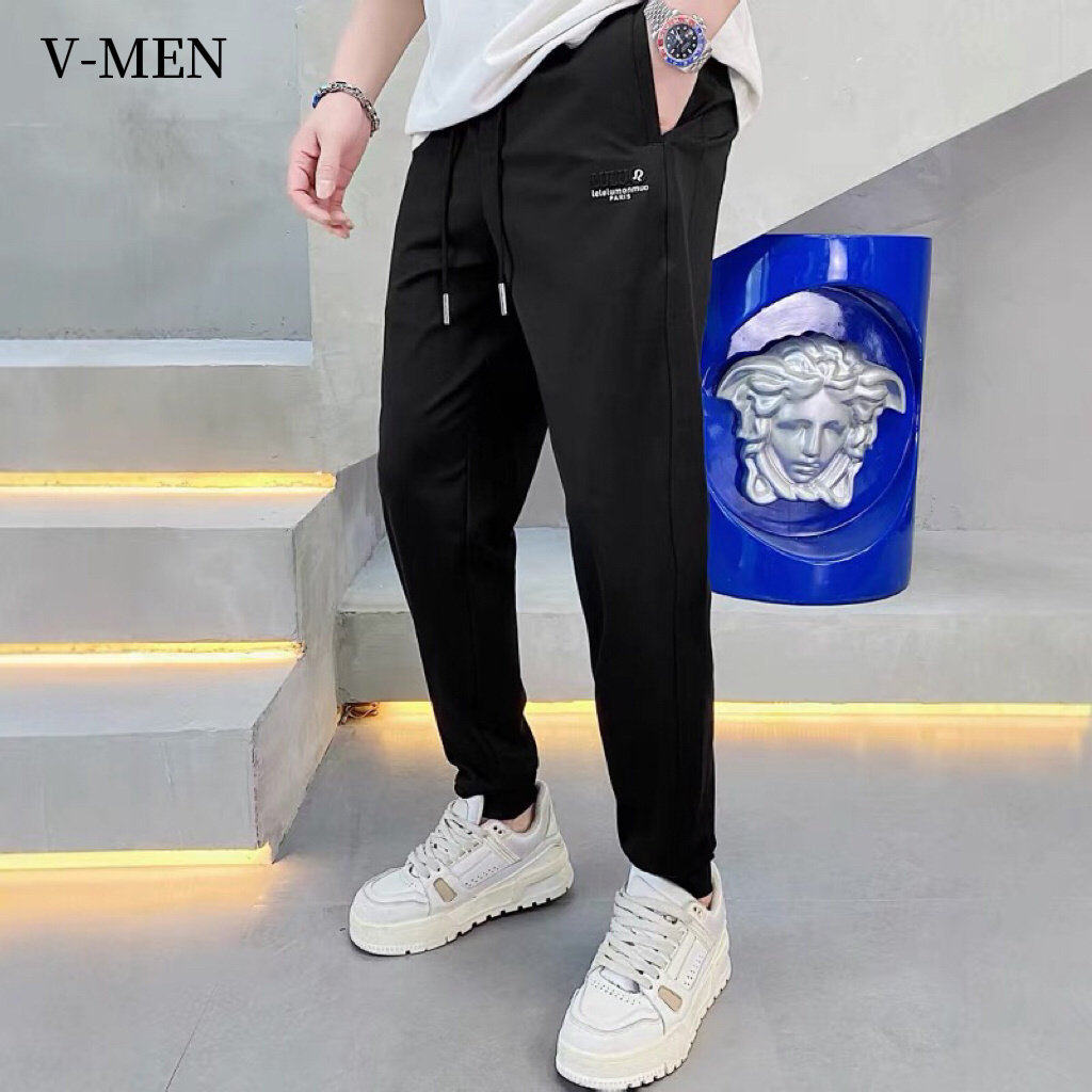 VMEN威曼2025春夏新款男士休闲裤潮流百搭束脚裤青年帅气运动长裤