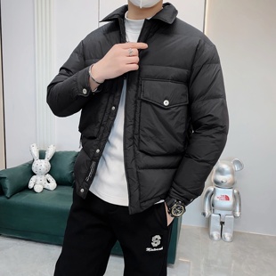 VMEN威曼冬季白鸭绒羽绒服男翻领保暖休闲轻薄短款外套男V022W652