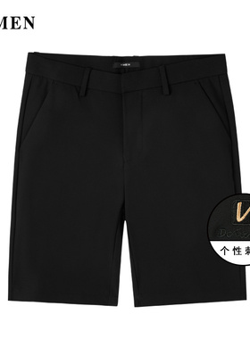 VMEN威曼男装新款韩版青春个性刺绣修身百搭男士短裤五分裤D816