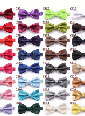 bow tie男女正装新郎伴郎结婚礼西服 黑色酒红色表演出蝴蝶结领结