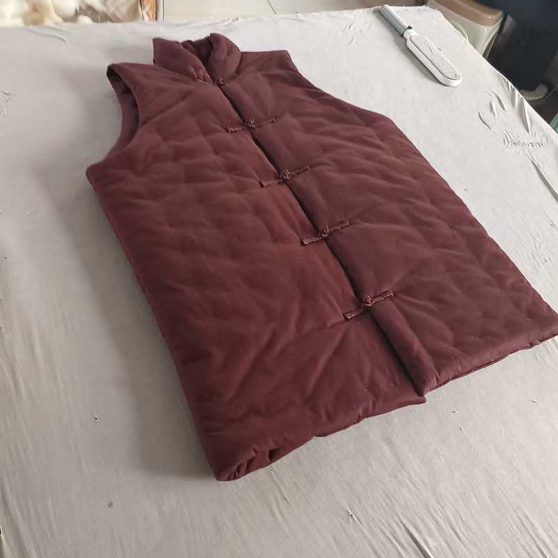 长款马甲棉花手工定做对襟盘扣