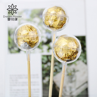 情人节巧克力托费罗列透明圆形巧克力花托花束巧克力鲜花包装