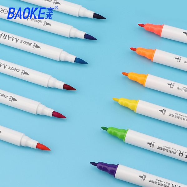 宝克d2软硬双头马克笔48色pop水性双头36色12色18色 阳光易购在线