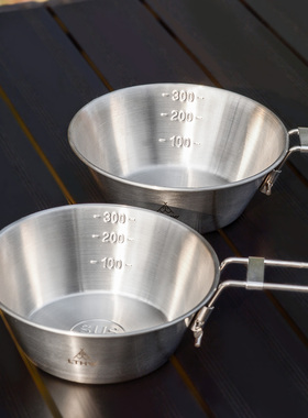 LTHW旅腾 户外可折叠雪拉碗露营野餐便携304不锈钢餐具野营叉勺碗