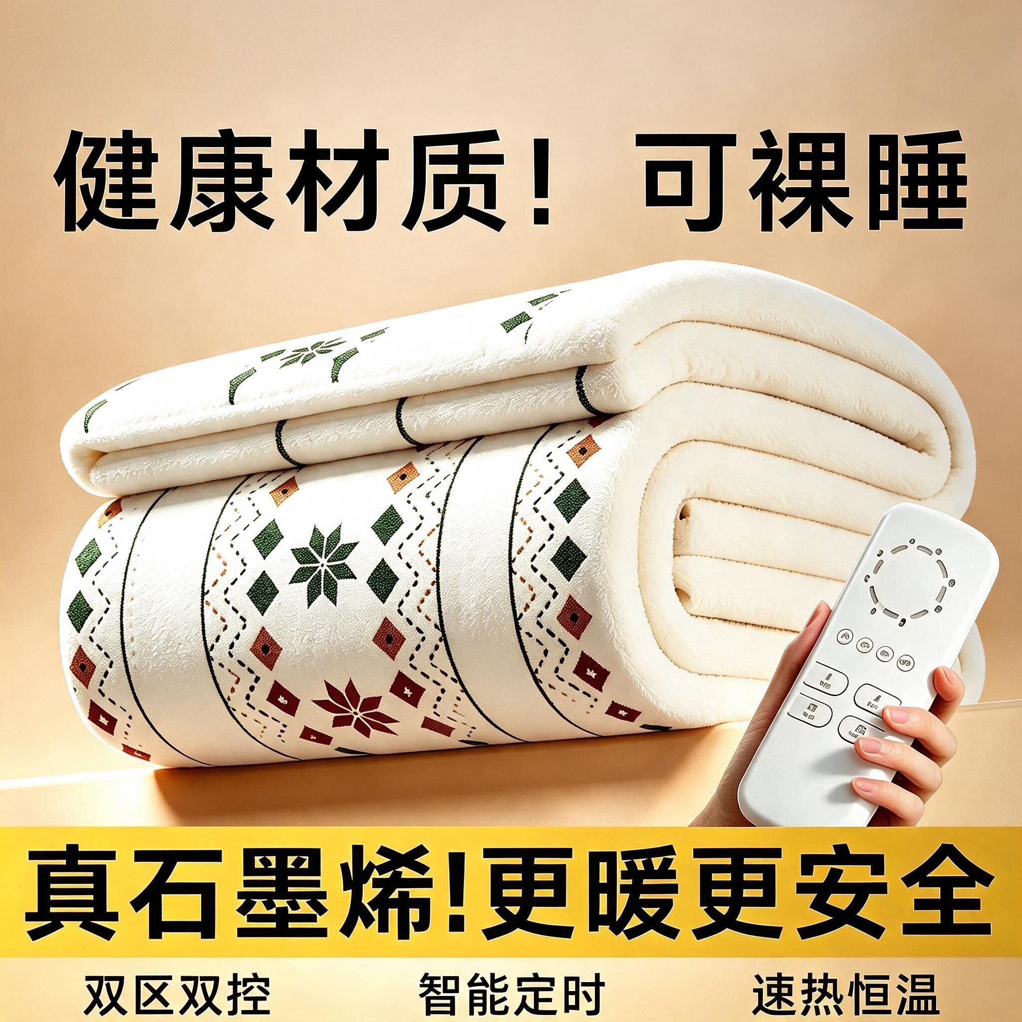 彩虹电热毯双人双控智能电褥子单人卧室宿舍正品官方旗舰2026新款