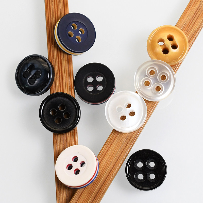 百搭衬衫纽扣男士夏季POLO衫扣子黑色白色女士雪纺衬衣装饰小钮扣