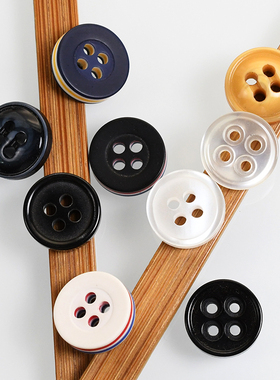 百搭衬衫纽扣男士夏季POLO衫扣子黑色白色女士雪纺衬衣装饰小钮扣