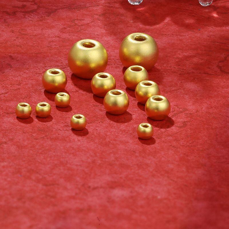 3D硬金足金999光面小金粒金豆豆黄金金珠DIY定制存储存钱送朋友D