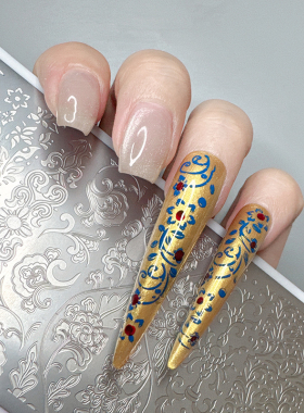 美甲印花钢板嬛嬛护甲国风精细花纹转印模板