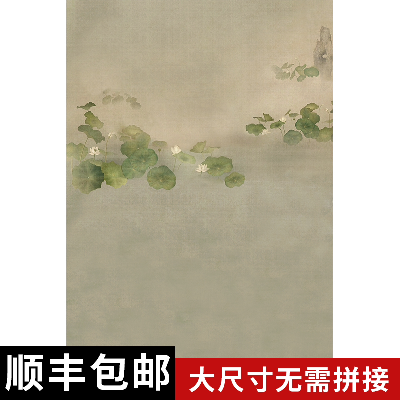 工笔画婚纱照背景布影楼油画布画中人摄影影棚拍摄道具复古喷绘
