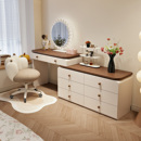 卧室梳妆台斗柜一体2025新款 主卧中古风化妆桌简约床尾收纳储物柜