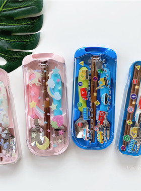 现货日本爱迪生妈妈儿童训练筷子叉子勺子不锈钢宝宝吃饭学生餐具