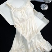 香槟白公主睡裙花边吊带裙 2026新款 法式 冰雪丝绸缎睡衣女夏季