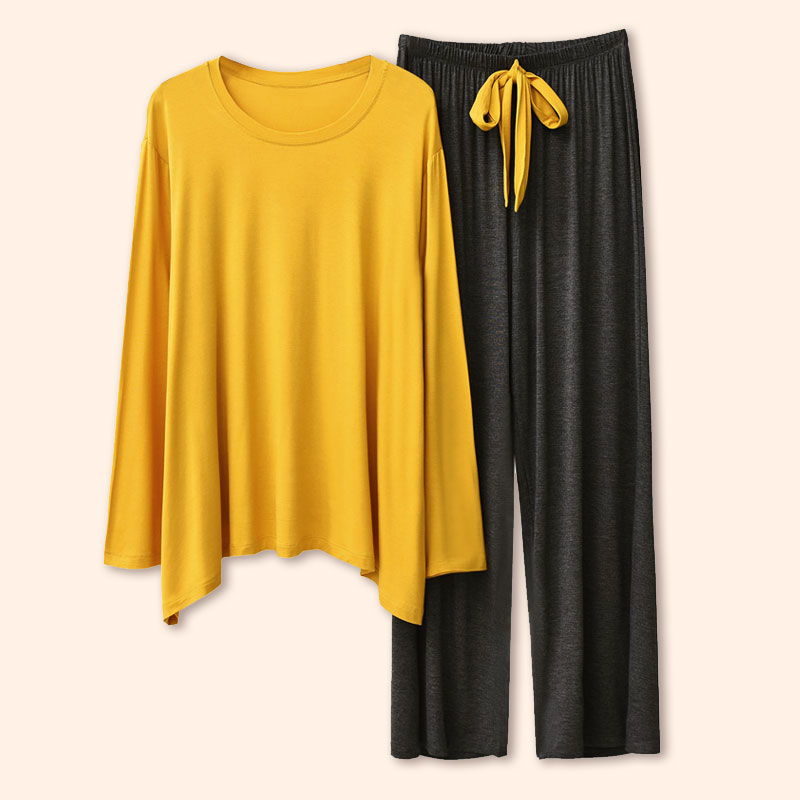 女士莫代尔薄款外穿宽松睡衣