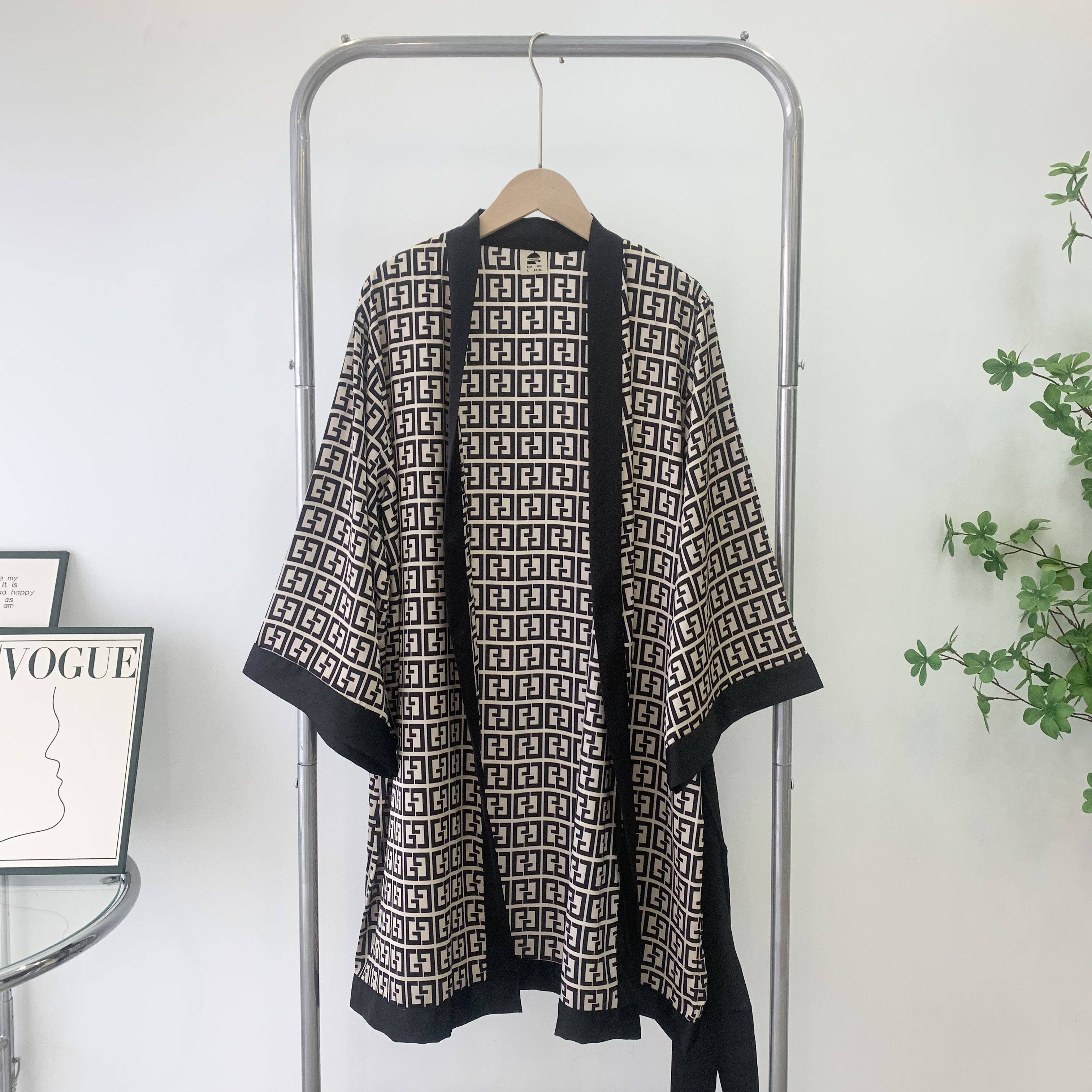 夏之梦情侣睡袍春秋款睡衣男女同款浴袍格子高级感薄款夏季家居服