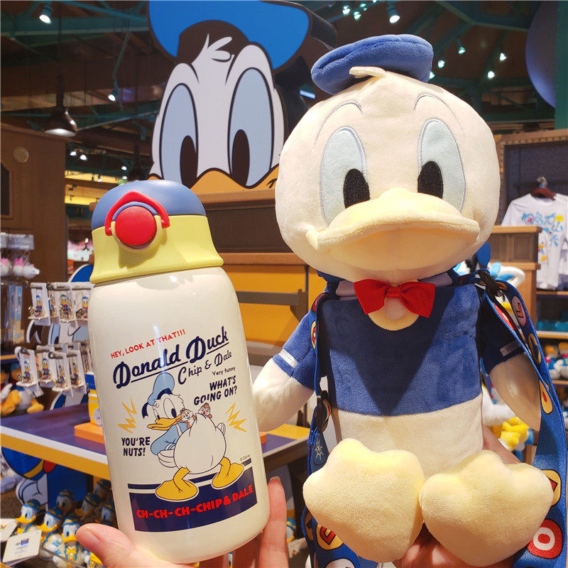 迪士尼唐老鸭儿童吸管保温杯学生两用双盖毛绒套玩偶卡通316水壶,餐饮具,保冷/保温杯,淘宝优惠券,粉丝福利购,淘宝优惠卷