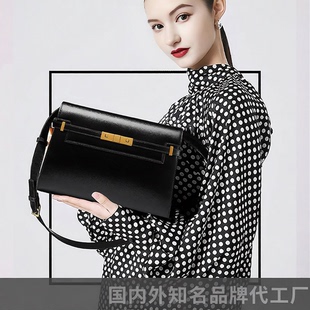 复古高级感腋下邮差法棍包 真皮杨树林鳄鱼纹曼哈顿包包女凯丽包