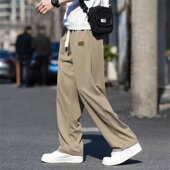 男女长裤 2025夏季 直筒裤 潮流速干冰丝休闲宽松运动系绳宽松裤 薄款