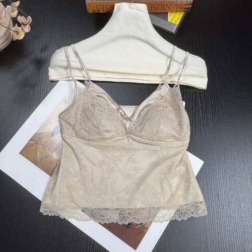 法式性感蕾丝吊带背心女夏季薄杯美背外穿防走光百搭内搭 - 封面