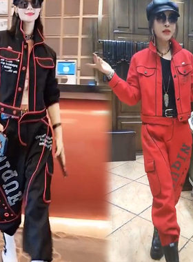 网红个性翻领印花休闲运动时髦