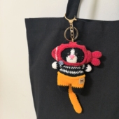 鲷鱼烧鱼头帽子猫玩偶挂件可爱卡通小猫咪钥匙扣书包挂饰桌面摆件