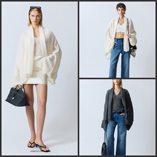 轻柔云朵触感至柔桑蚕丝羊毛羊绒挂脖吊带开衫 微透针织开衫