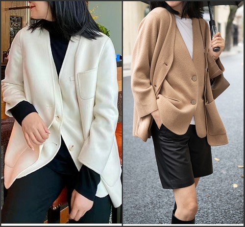 650g手工10%羊绒90%羊毛双面呢山羊绒马甲/西服套装23年秋冬新款