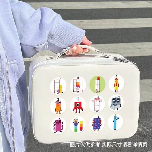 跨境数字积木卡通拉旗节日通用行李箱儿童贴纸手帐Number blocks