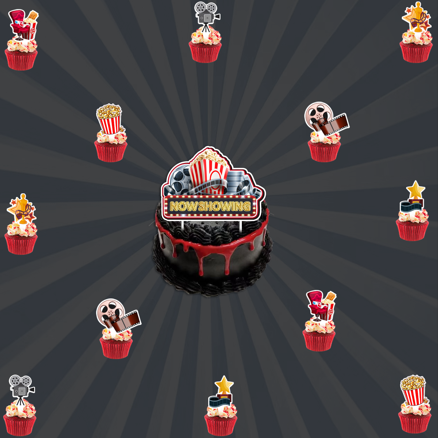 Oscar 好莱坞电影院红毯生日派对装饰用品奥斯卡24件套拍照道具