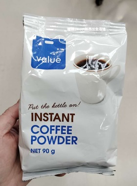 新西兰直邮代购 value instant coffee powder速溶咖啡粉 90g