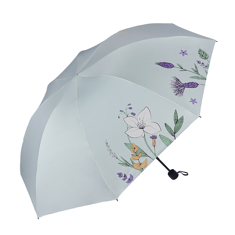 天堂伞2026年新款正品防晒防紫外线雨伞遮阳伞学生黑胶印花折叠伞